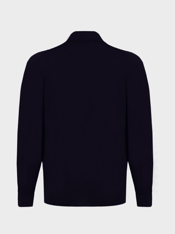 Рубашка поло с длинными рукавами из шерстяного трикотажа